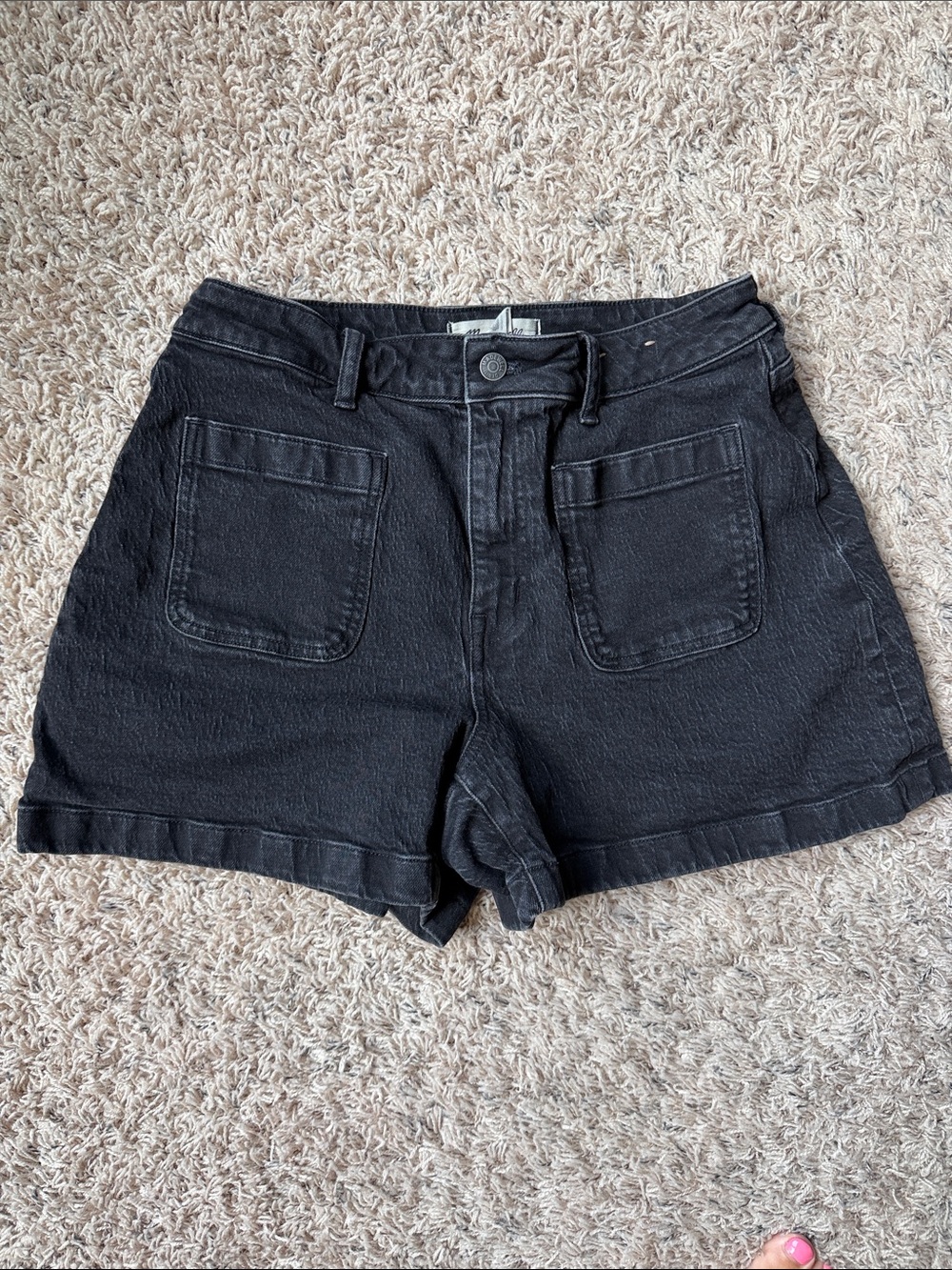 Madewell Black Curvy High Rise Sailor Short
